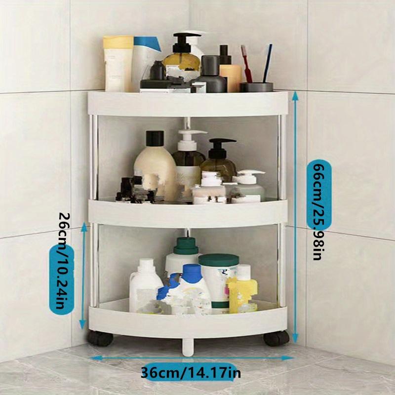 Угловая полка для ванной комнаты, треугольная полка для хранения на колесах, независимая двухъярусная тележка для хранения, многофункциональное передвижное хранилище для ванной комнаты