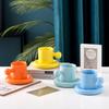 High Value Macaron Nordic INS Ceramic Cup Mug Niche Coffee Cup Saucer Set Creative Gift