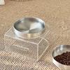 Cervical Protection Elevated Pet Bowl Acrylic Frame Stainless Steel Cat Bowl Dog Bowl  Pet Feeding