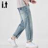 Izzue it Мужские джинсы из тенсела лиоцелла, стиранные, прямого кроя