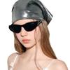 Hair Scarf Club Bandana Head Wrap Subculture Shimmering Silver Futurist for Adults Creative Subculture Headwear