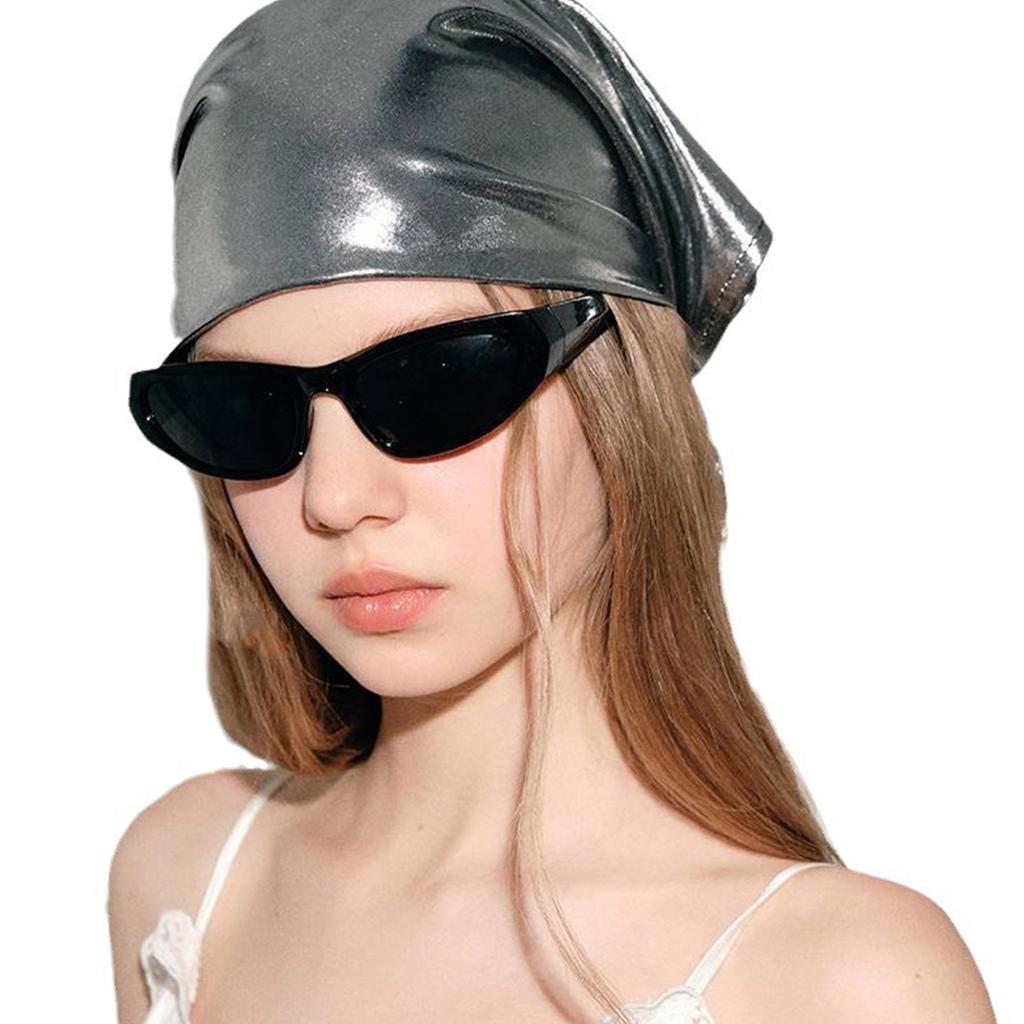 Hair Scarf Club Bandana Head Wrap Subculture Shimmering Silver Futurist for Adults Creative Subculture Headwear