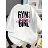 Мужская Женская Черная Повседневная Футболка с Графическим Принтом 'Gym with Attitude' с Розово-Белой Буквенной Печатью, Короткий Рукав, Круглый Вырез