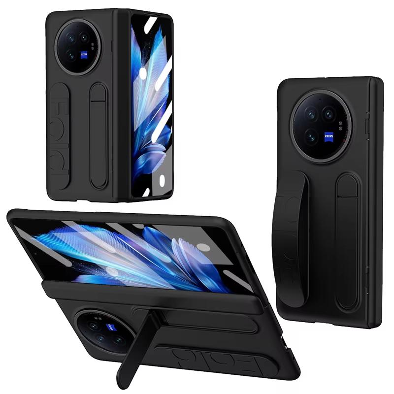 Hinge Elastic Wristband Stand 360 Full Protection Armor Case for Honor Magic V5 / Magic V3 5G with Tempered Glass Folding Cover