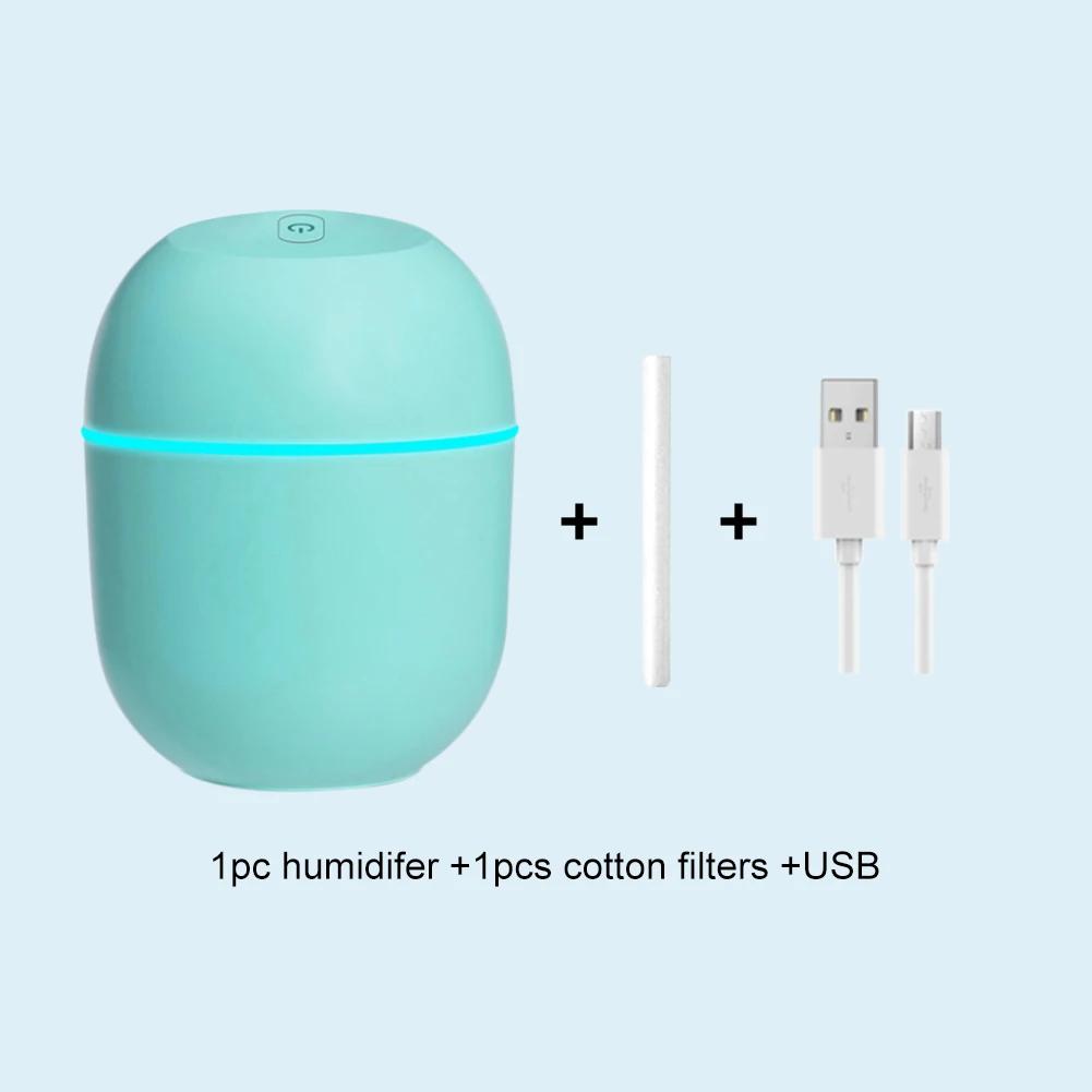Портативный USB ультразвуковой увлажнитель воздуха, диффузор эфирного масла, очиститель автомобиля, ароматический анионный туман со светодиодной лампой, романтический свет