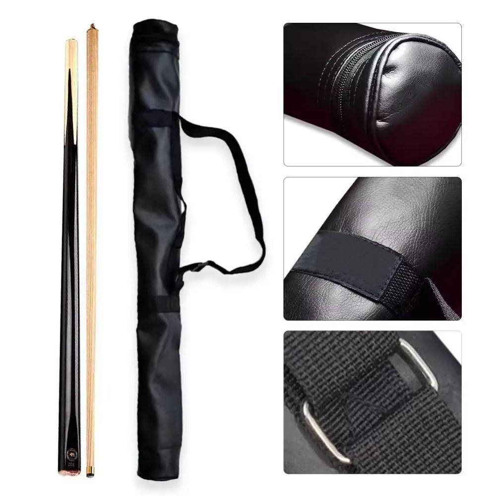Faux Leather Billiard Cue Bag Collapsible Billiard Carrying Case Pool Cue Bag Cue Stick