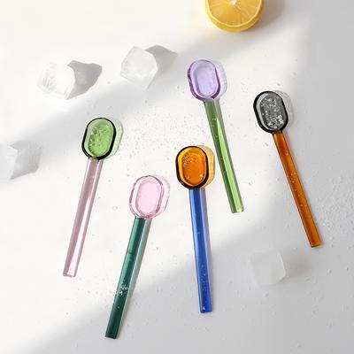 Long Handled Scoop Glass Spoon Dessert Spoon Teaspoon High Borosilicate Spoon Coffee Tableware Gift Tea Spoons for Ice Cream4