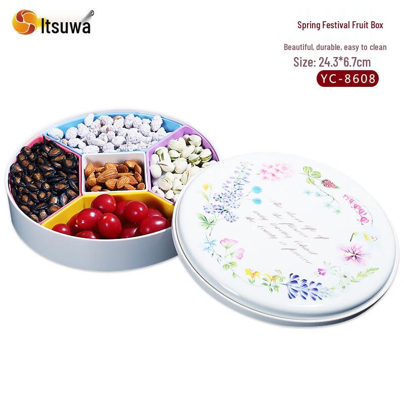 Пластиковая круглая коробка для конфет и закусок Wuhe в европейском стиле с крышкой