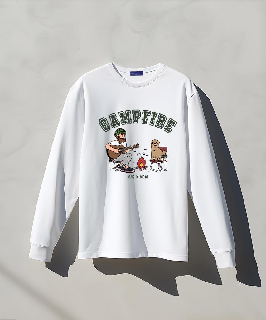 OHP Ohp X Моаи Кемпинг Футболка с длинным рукавом и круглым вырезом