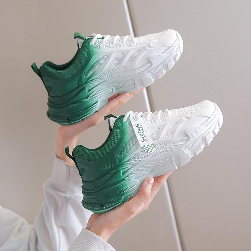 CRLAYDK женские кроссовки для ходьбы на платформе нескользящие кроссовки для бега градиент дышащие тренировки для девочек спорт комфорт теннис