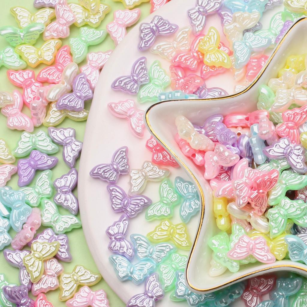 Аксессуары ручной работы ручной работы Материалы «сделай сам» Смешайте цвета Цветы 150/200 шт. Бусины-бабочки Браслет Ожерелье Мода Макарон Цвет Любовь