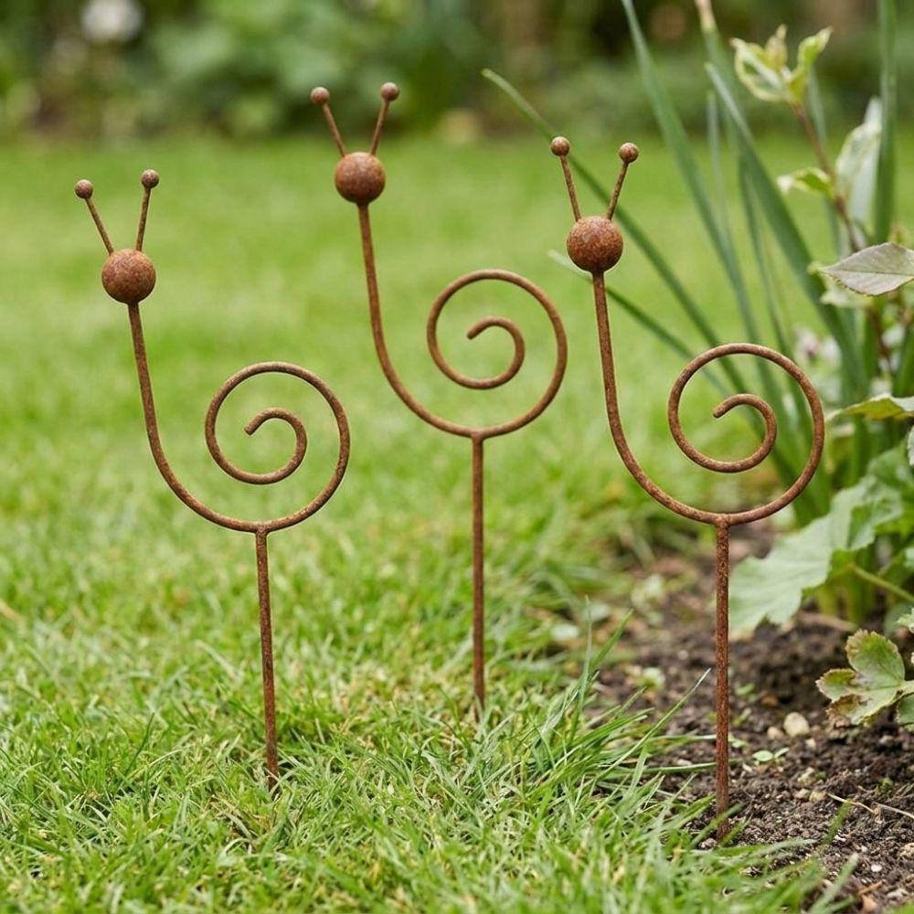Weather Resistant Snail Shape Yard Art Rustproof Rustic Snail Sculpture  Patio Porch