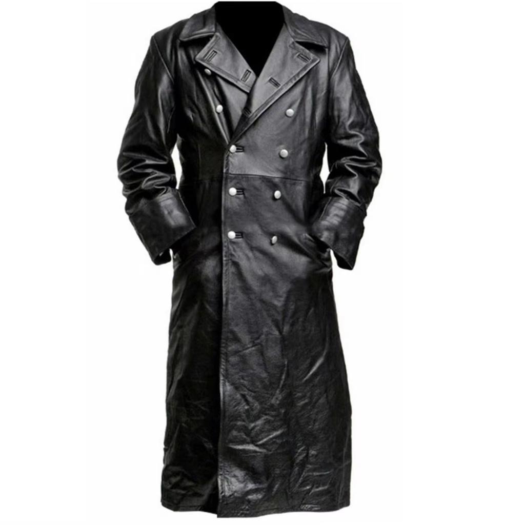 Зимняя ретро-куртка из искусственной кожи для мужчин в средневековом стиле