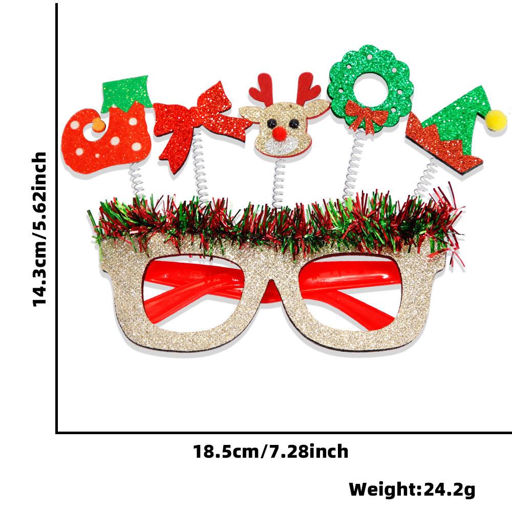 Festive Christmas Themed Cartoon Glasses Colorful Striped Frame For Holiday Parties