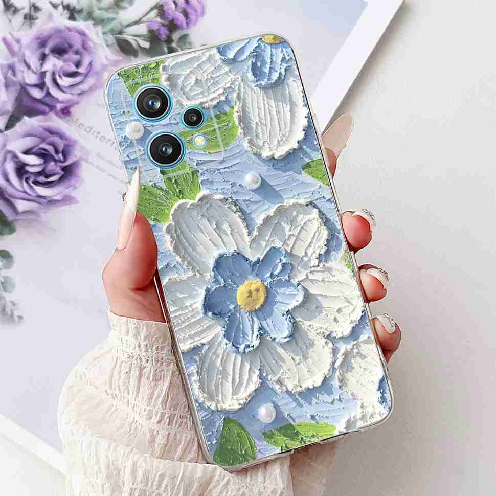 For Oppo Realme 9 Pro+ RMX3392 Case Fashion Painting Soft Silicone Cover For Realme 9Pro Plus RMX3393 6.43" Flower Phone Shell