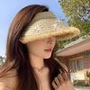 Хюня цвет дерева бусины соломенная шляпа женская летняя с большими полями соломенная шляпа-ведро складная пляжная солнцезащитная шляпа от солнца