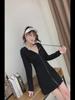 Plush Long-Sleeve Zippered Hoodie Dress - European and American Autumn/Winter Style for Women