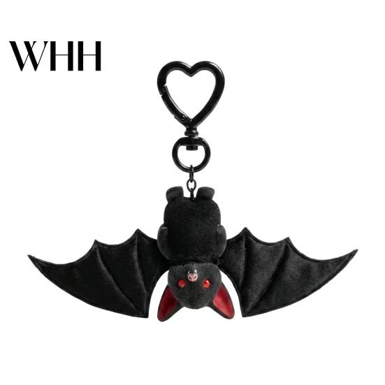 Deformable Bat Keychain Plush Black Gothic Transformable Key Ring Pendant Keyring Backpack Bag Purse Charm Halloween Gift for Lovers