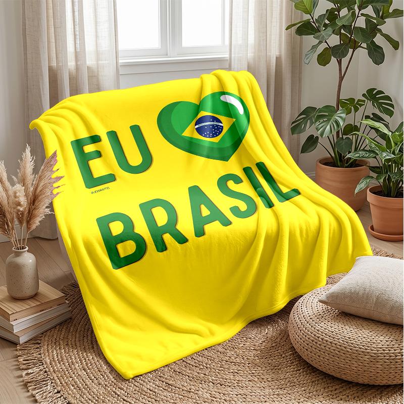 Brazil national football team Theme blanket Soft Flannel Blanket Plush Throw Blanket Cozy Sofa Bed Blanket for Home Decor