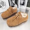 Женские меховые балетки замшевые ботильоны зимние ботинки теплые плюшевые хлопковые туфли зимняя повседневная обувь 2025 тренд удобные нескользящие туфли Botas De Mujer