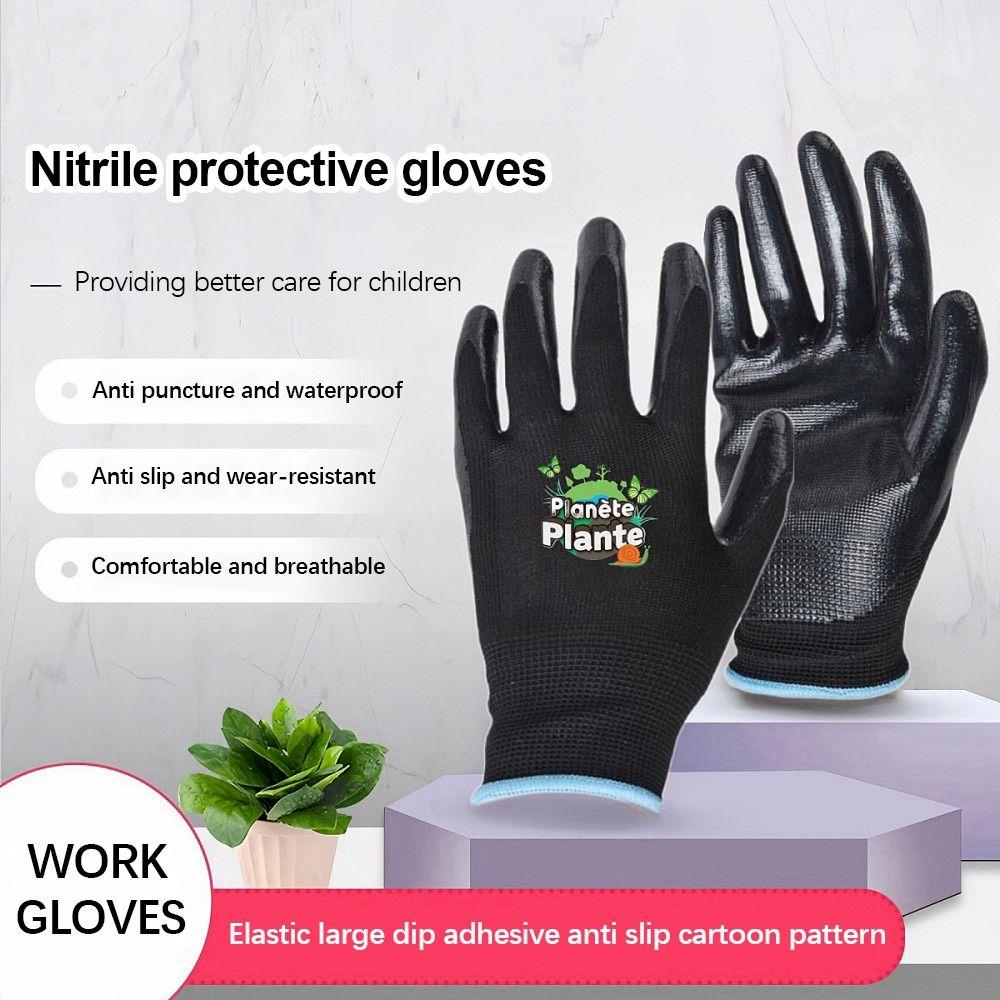 Chasing The Sea Anti Cutting Gloves Black Work Gloves Tool Protective Mittens  3~15 Year Old/Adult