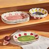 8 Inch Fruit Design Ceramic Dinner Plate Oval Main Course Plate Dessert Serving Flat Dish Microwave Oven Safe Dinnerware