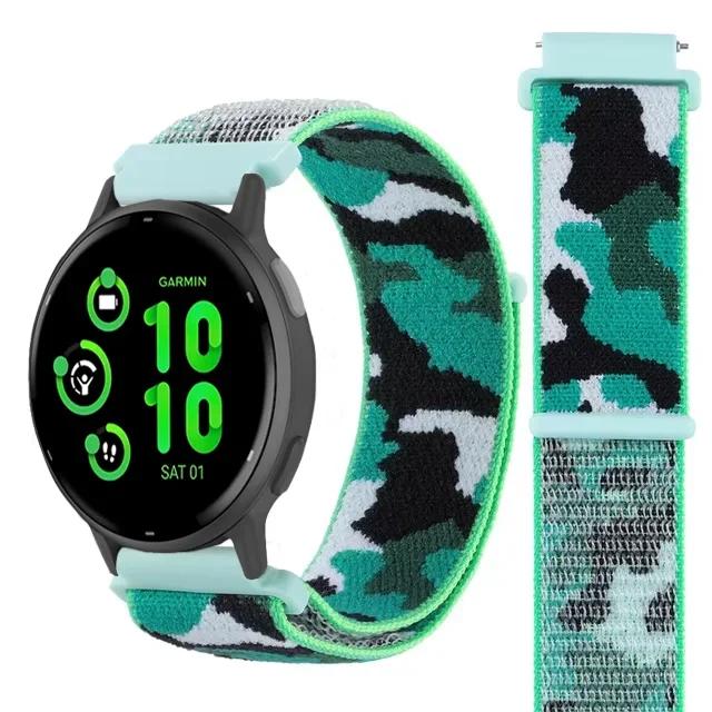 Нейлоновый ремешок-петля 20 мм 22 мм для Garmin Forerunner 55 165 965 265 265 Music Venu 3/2 Браслет для Garmin Active/Vivoactive 5