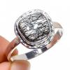 Natural Black Rutile Gemstone Handmade 925 Sterling Silver Gift Ring S.10 T1l59