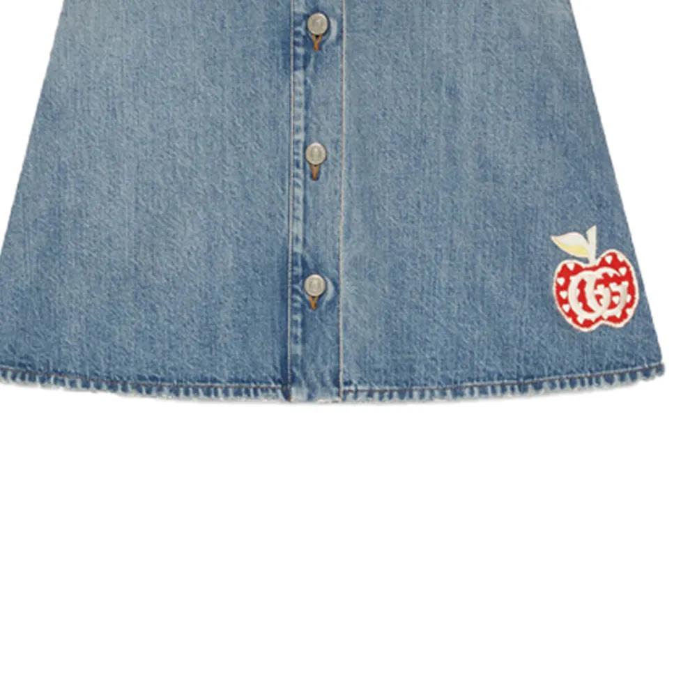 GUCCI Denim Dress Women's Light Blue (Unisex) Denim Short Skirts 663894 XDBP2 4452