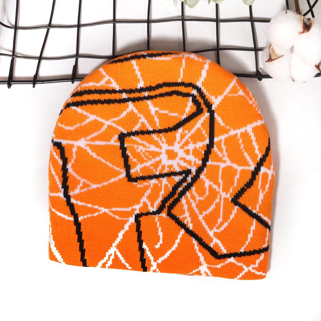 Web Spider Fashion Pattern Neutral Casual Warm Knitted Hat For Autumn And Winter