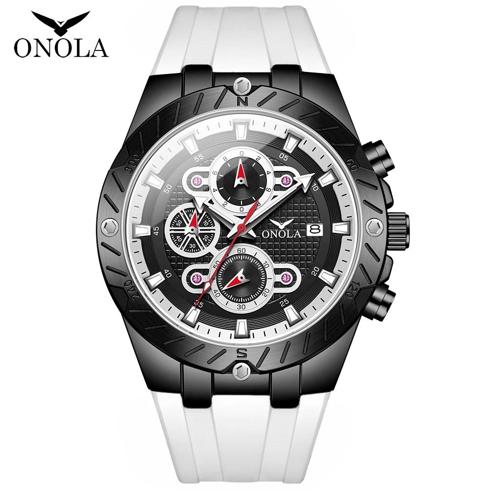 ONOLA Luxury Brand Fashionable Multifunctional Luminous Quartz Sports Watch Date Chronograph Watches for Man Reloj Hombre