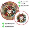 Candy Cane Party Decor Christmas Wreath Window Sticker Stained Glass Style Removable Santa Butterfly Holiday Stickers Decal PVC Static Cling