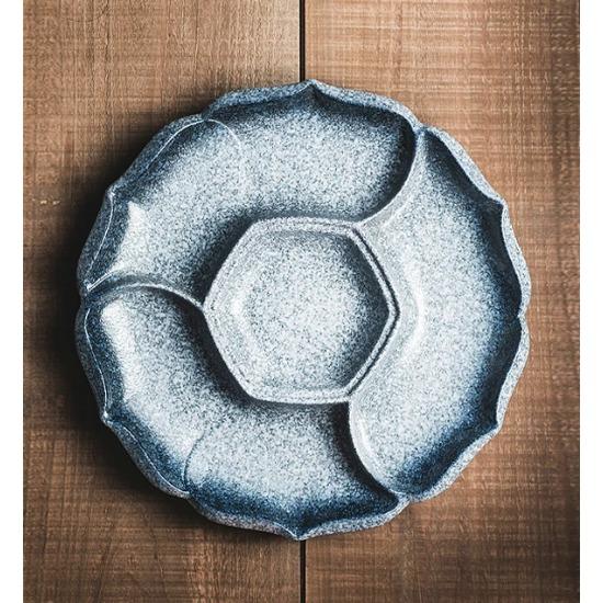 Ceramic Division Plate Seafood Barbecue Tableware Household Platter Cold Dish Braised Dishes Dinner Plates