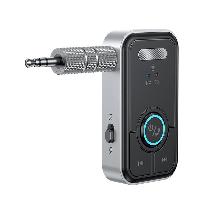 VAORLO 2 в 1 Bluetooth 5.4 аудио передатчик приемник 3.5 мм AUX HiFi стерео музыкальный беспроводной адаптер с микрофоном для ТВ ПК автомобиля самолета динамик наушники