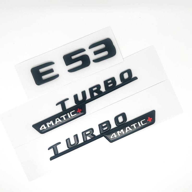 3D ABS Chrome Car Letters Logo E53 Fender TURBO 4MATIC Emblem Badge Rear Star AMG Sticker For Mercedes Benz AMG E53 W213 W212
