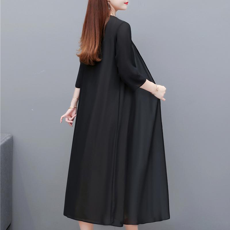 Элегантное шифоновое пальто женское летнее тонкое повседневное женское летнее длинное пончо больших размеров