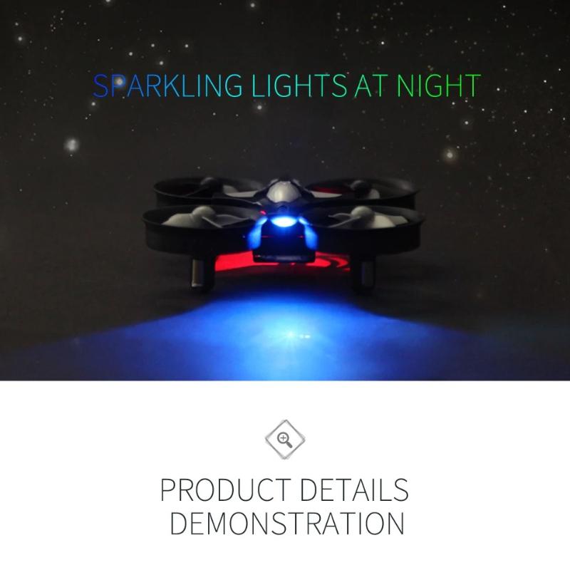 Genuin H36 Mini Drone with Light Remote Control Ship 3 Modes 2.4G Quadcopter 360° Flips and Rolls Helicopter UAV Rc Full-coverage Protective Ring