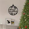 1pc Merry Christmas Ornaments Decoration - Black Metal Wall Art | Festive Christmas Wall Decor, Stylish Silhouette Accent