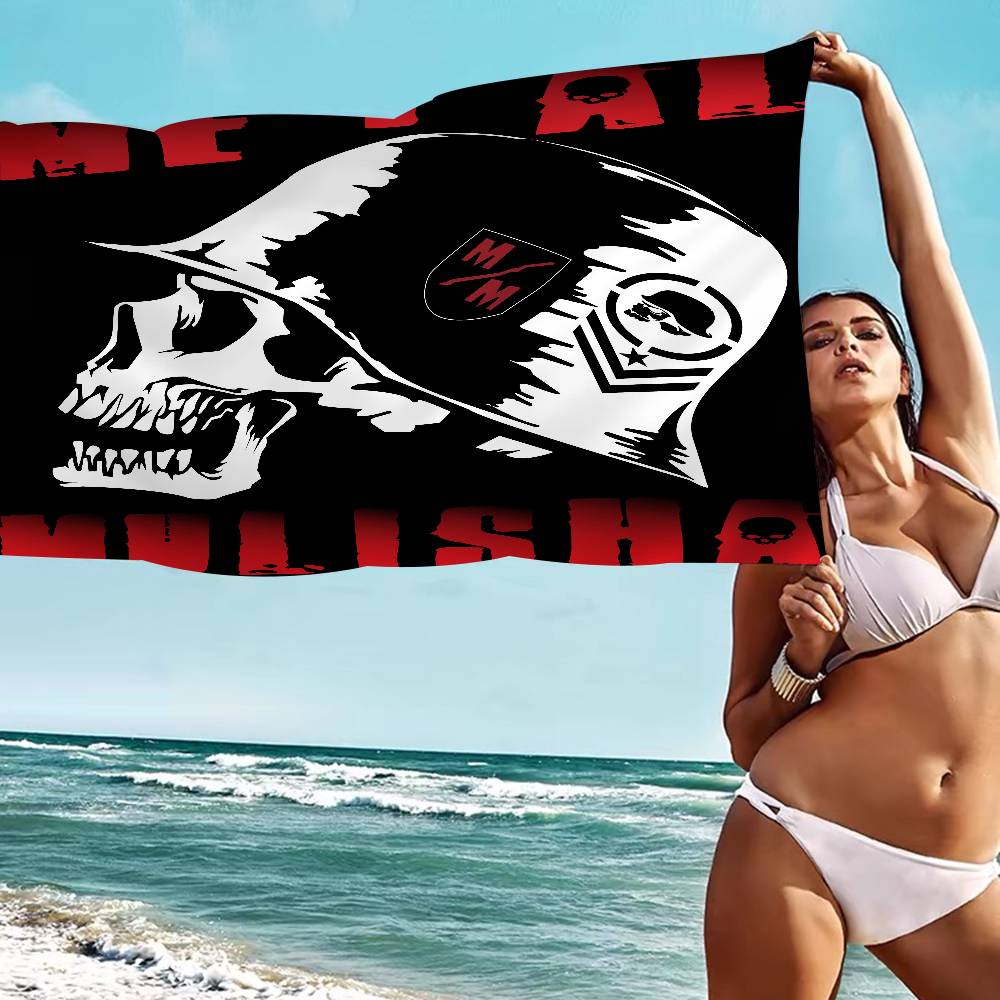 M-Metal M-Mulisha Микрофибра С принтом Пляжное полотенце Горный туризм Йога Пляж Плавание Бег Впитывающее Мягкое полотенце
