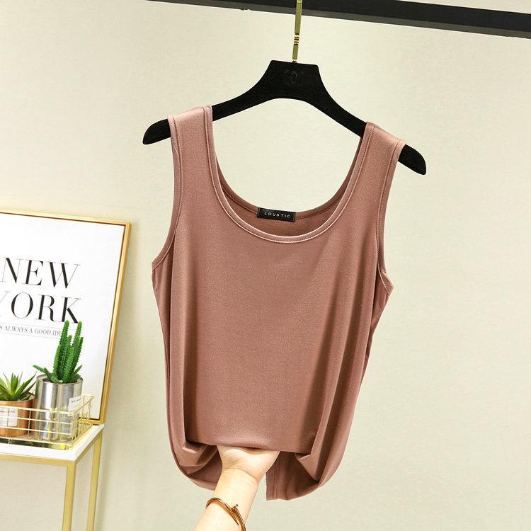 Plus Size Modal Cotton Double U-Neck Camisole for Women - Spring/Summer 2021