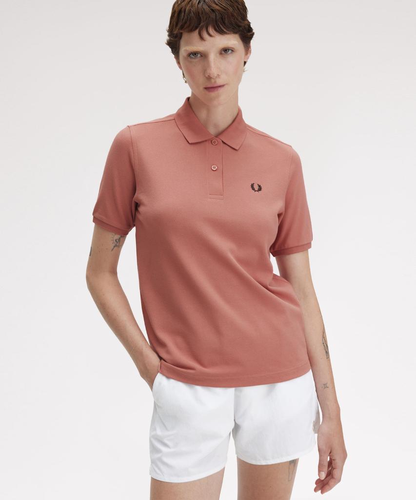 Fred Perry [G6000] Женская однотонная рубашка Fred Perry - Пыльно-розовый/Черный Afpf2516000-Z12