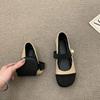 Fashion Ladies Footwear Japanese Style Lolita Khaki Pearl Gothic Women's Shoes Round Toe Low Heel Elegant Patchwork Mary Jane Non Slip A