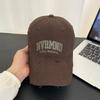 Trendy brand ripped letter baseball cap for women, spring/summer, deep crown, large head circumference, face-slimming, duckbill cap, wide brim sun