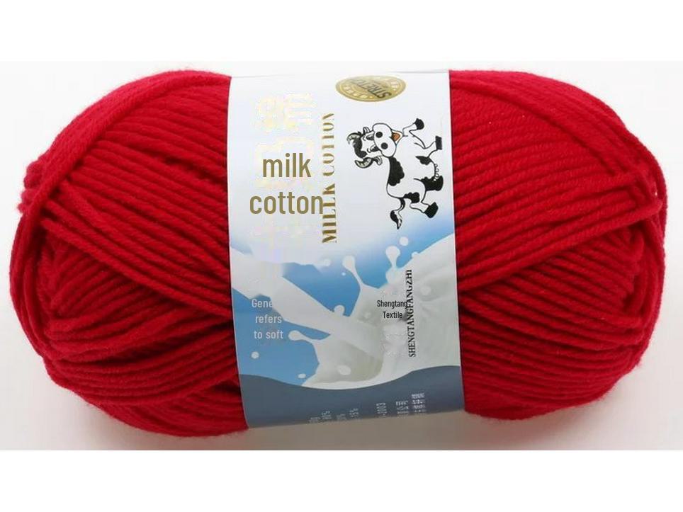 Комплект из 5 нитей детской шерстяной шапки и шарфа из молочной хлопковой пряжи средней толщины, ручная работа