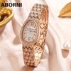Новые женские часы ABORNI, модные водонепроницаемые женские часы со змеиной головой и бриллиантами