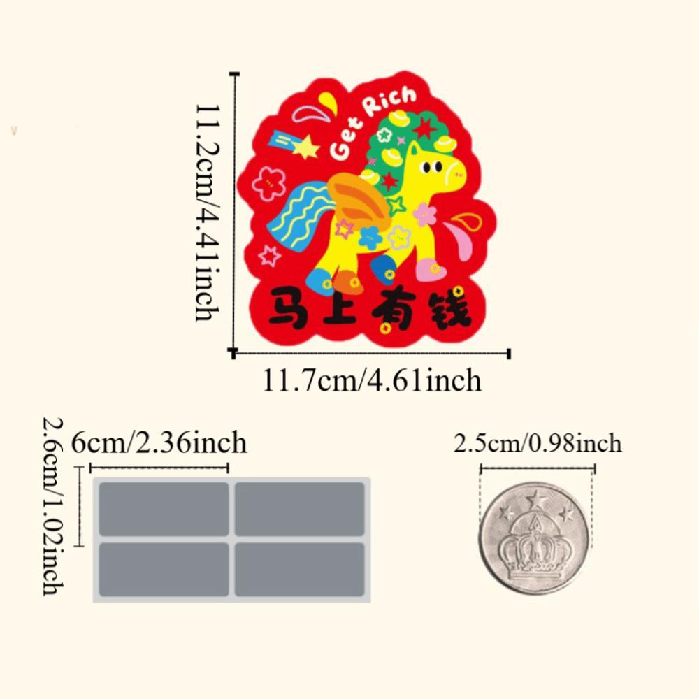 30pcs Anniversary Scratch-off Cards Cartoon Surprise Lucky Cards Cute Vouchers Tickets Decoration