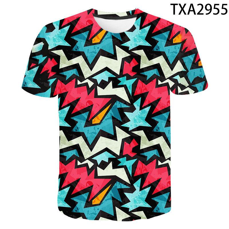 Футболки аниме гранж граффити 3D принт летняя футболка мода дети повседневный мальчики девочки кавайные мультфильмы круглый вырез футболка топы