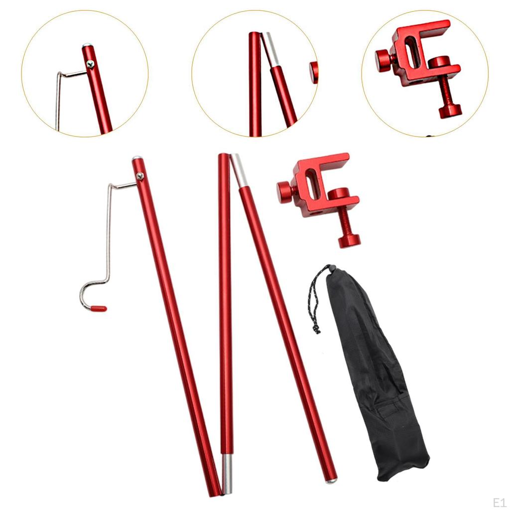 Camping Folding Lamp Pole Lantern Stand Bird Feeders Hanger with Storage Bag Light