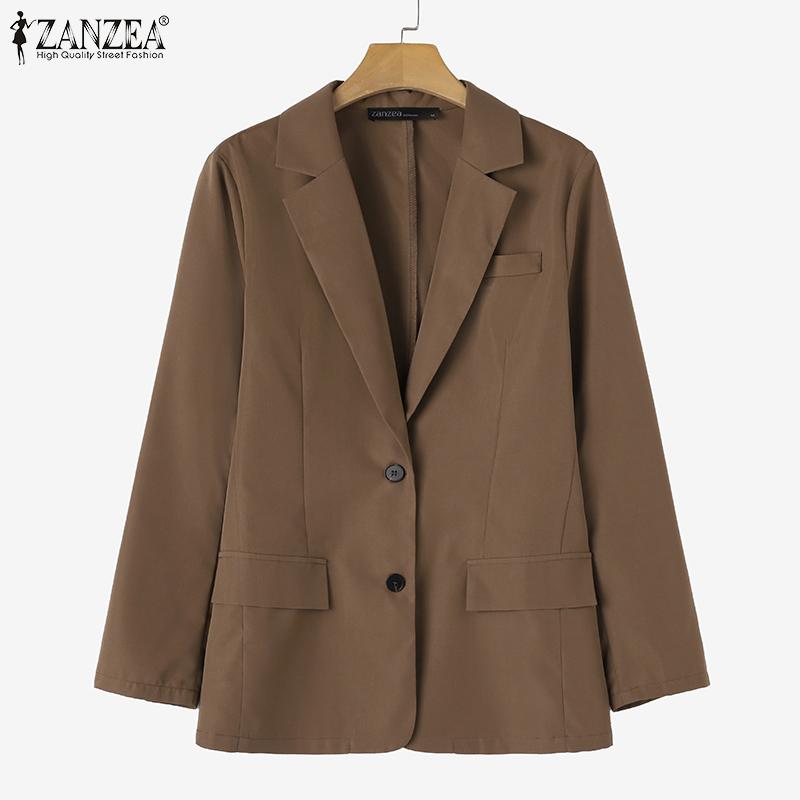 ZANZEA Женский повседневный кардиган с отложным воротником и длинными рукавами, верхняя одежда