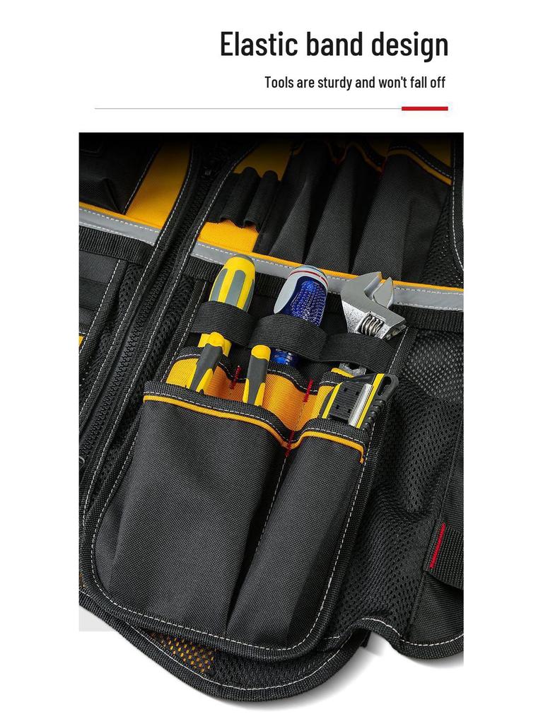 Электрик Многокарманный Светоотражающий Жилет для Инструментов для Монтажа и Строительства
